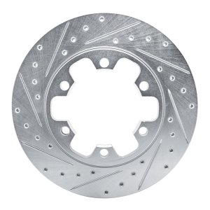 Ford Transit-350 HD Brake Rotor (1) - Rear Left - R1 Concepts - Drilled & Slotted - Silver - `15-`25